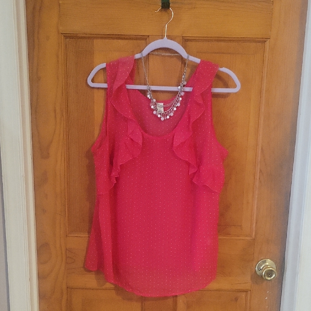 Old Navy Pink  Ruffled Sleeveless Tank Top
